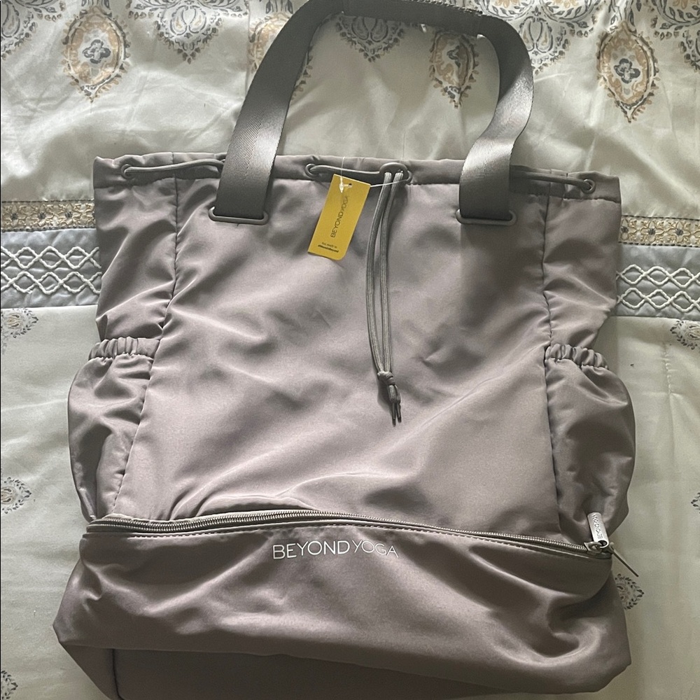 Beyond Yoga Taupe Tote Bag